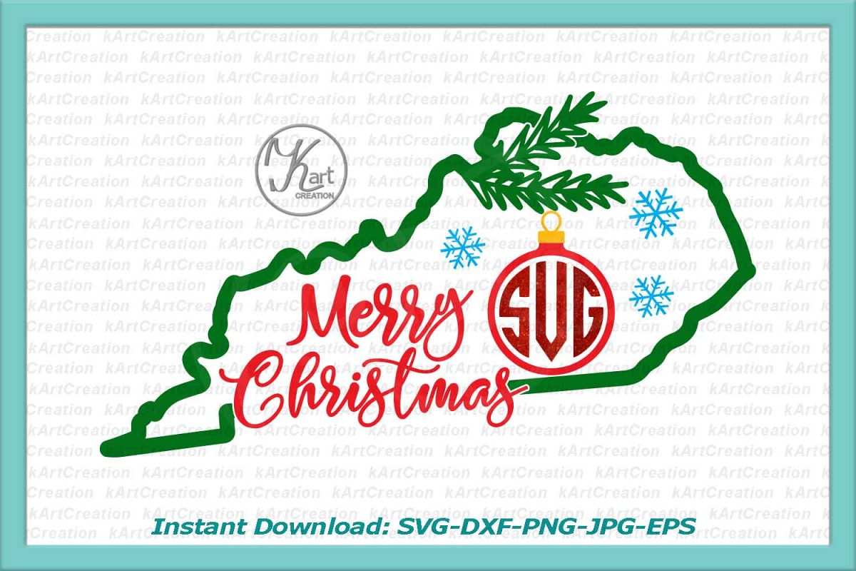 Christmas Kentucky svg, Christmas Kentucky monogram svg dxf