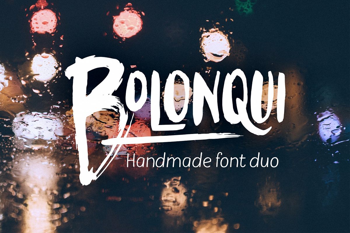Bolonqui - handmade font duo example image 1