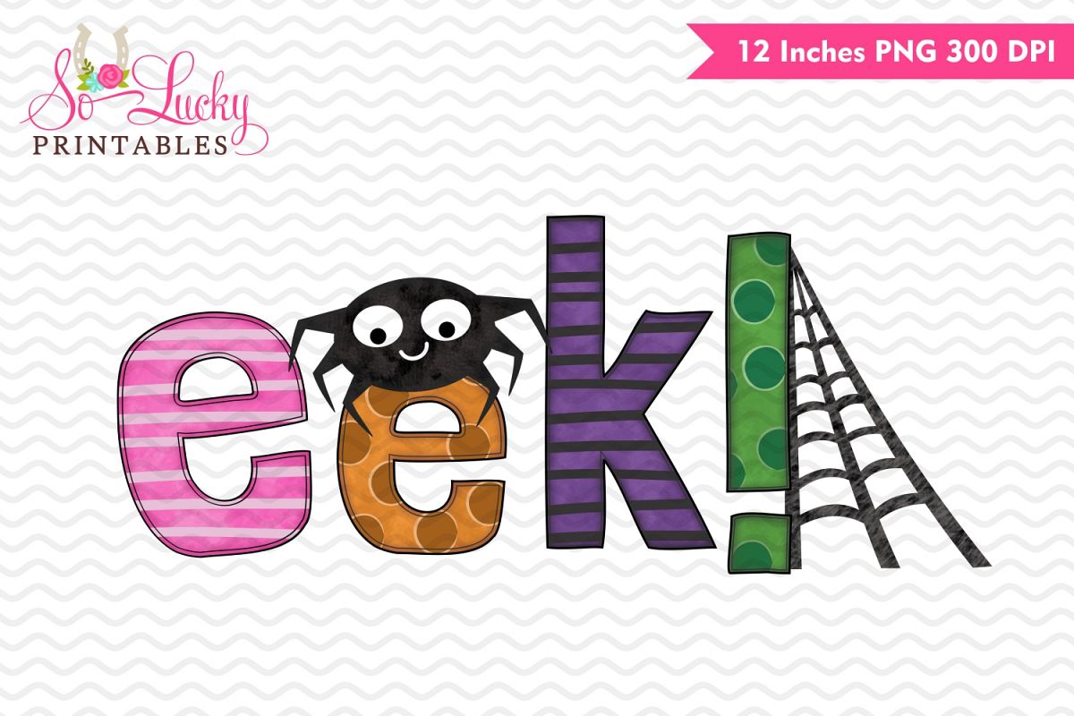 eek Halloween watercolor printable sublimation example image 1