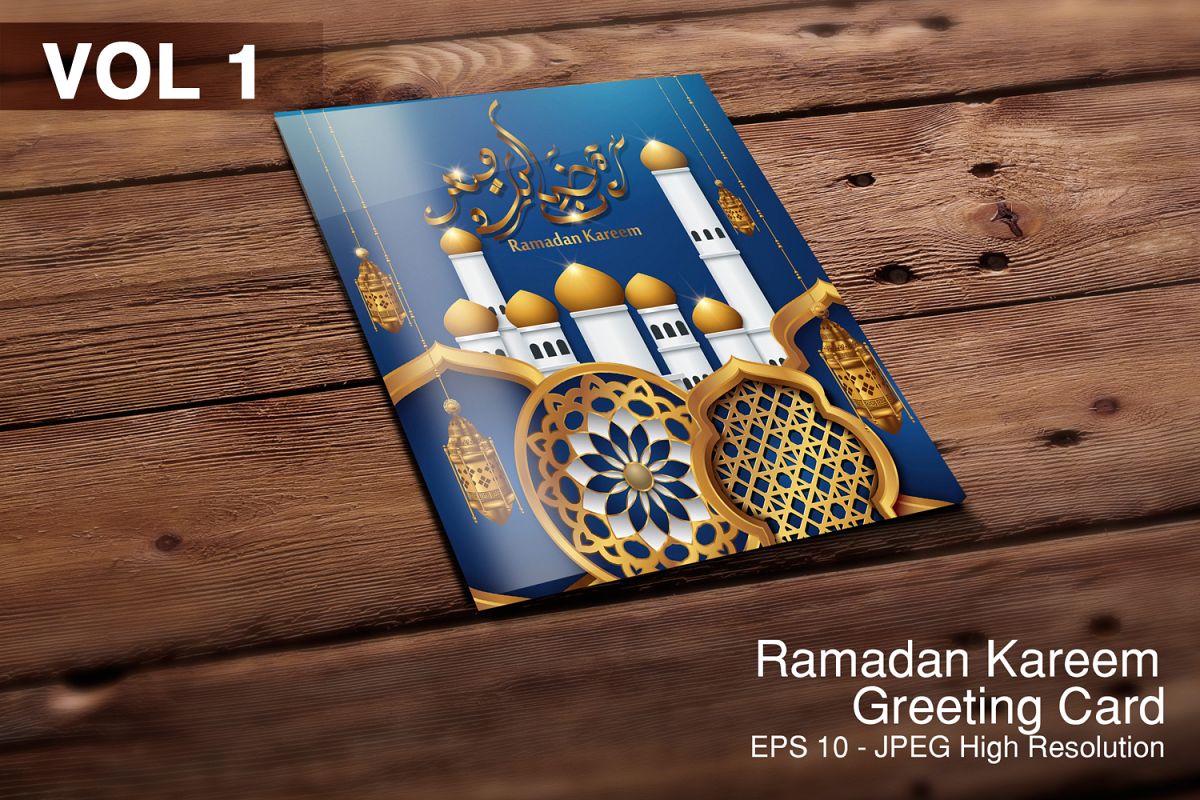 5 Ramadan Kareem, greeting background - VOL 1 example image 1