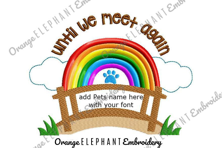 Rainbow Bridge Pet Machine Embroidery Design example image 1