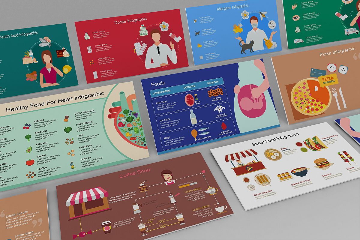 Mega Food PowerPoint Infographic Set example image 1