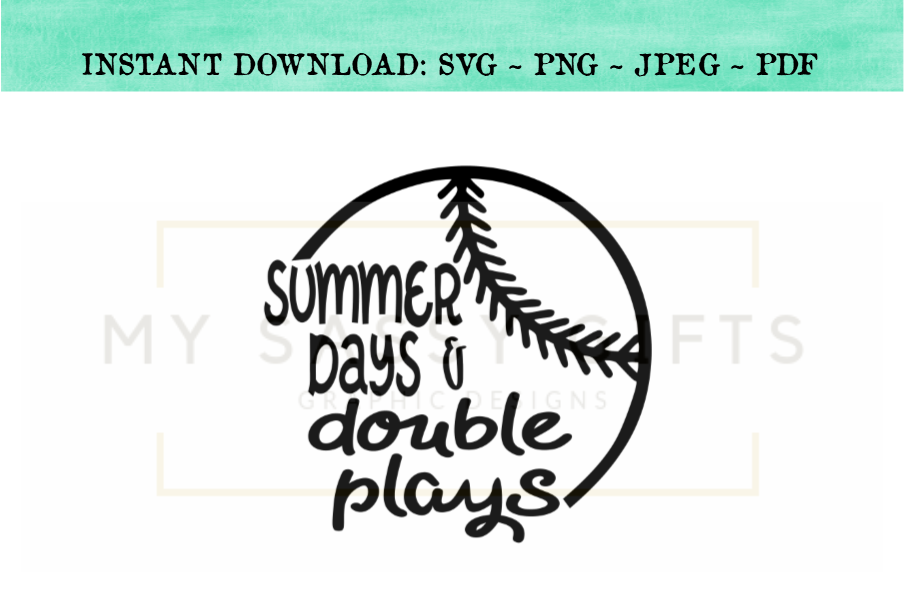 Summer Days And Double Plays Baseball SVG example image 1