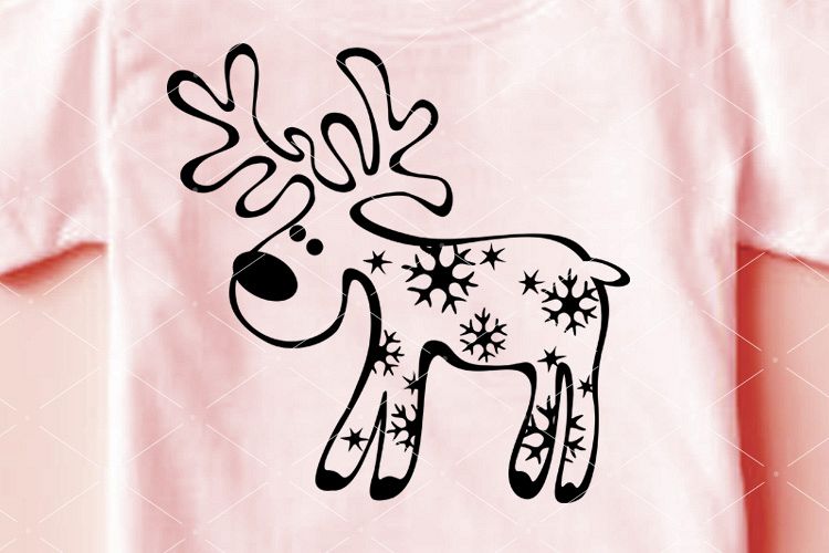 Reindeer clip art Snowflakes Christmas svg Holiday shirts example image 1