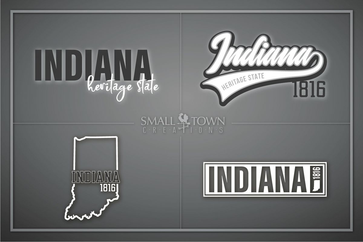 Indiana, Heritage state - slogan, Logo, PRINT, CUT & DESIGN example image 1