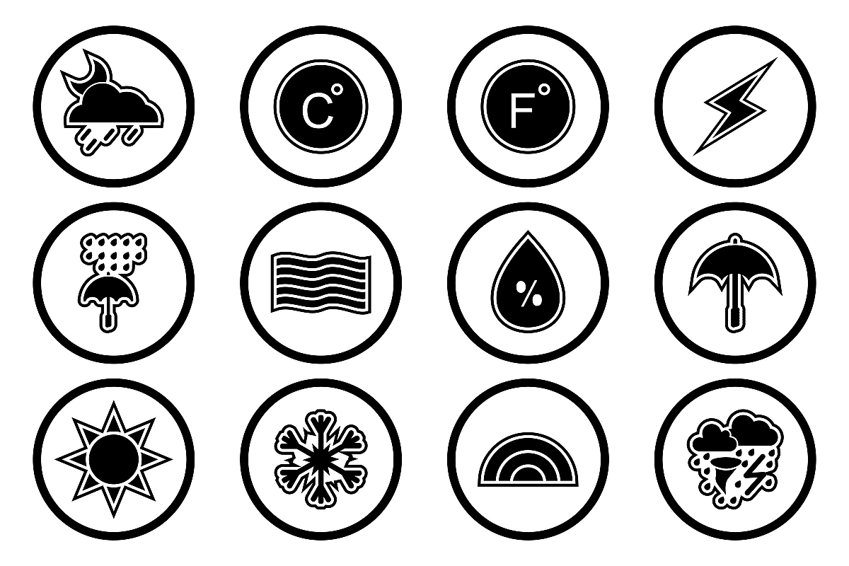 Set Of Weather And Season Icons example image 1