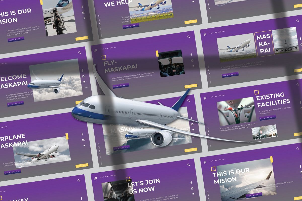 Maskapai Powerpoint Template example image 1