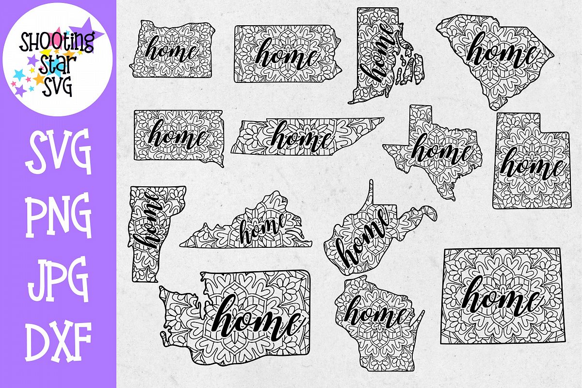 US State MEGA Bundle - 5 US State Bundles - US State SVG example image 1