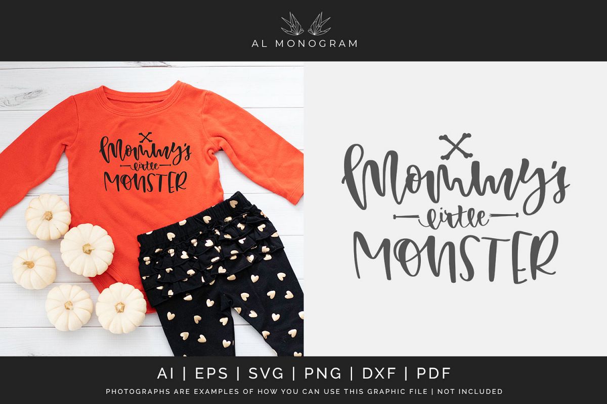 Mommys Little Monster Halloween SVG Digital Laser Cut example image 1