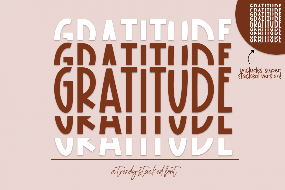 Gratitude - A Fun Stacked Font example image 1