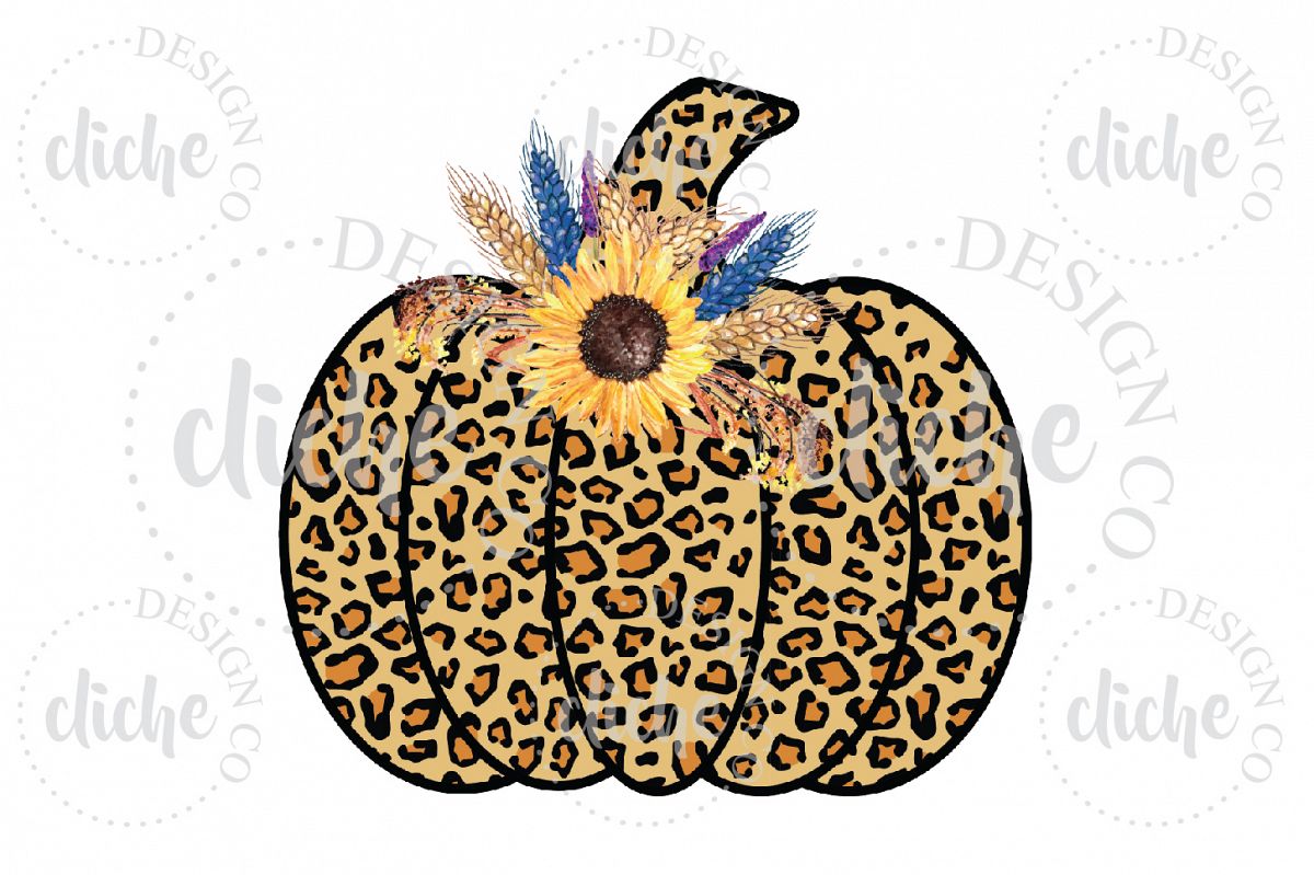 Leopard Pumpkin Sublimation Design example image 1