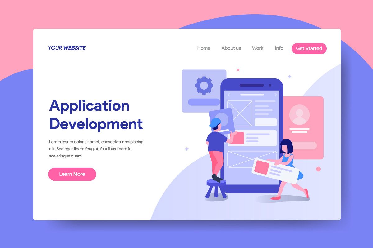 Landing page template of Application Development services example image 1