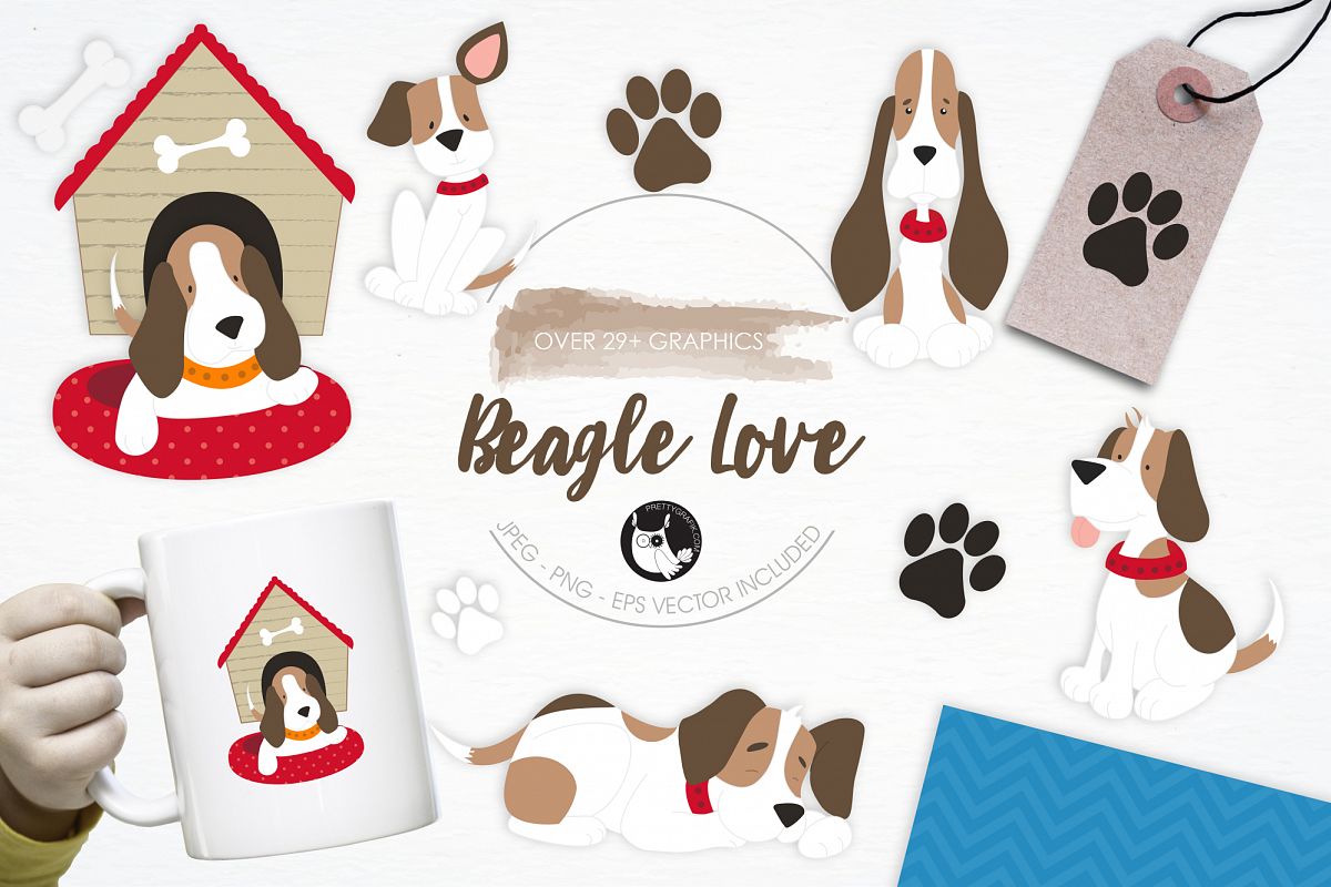 Beagle Love graphics and illustrations example image 1