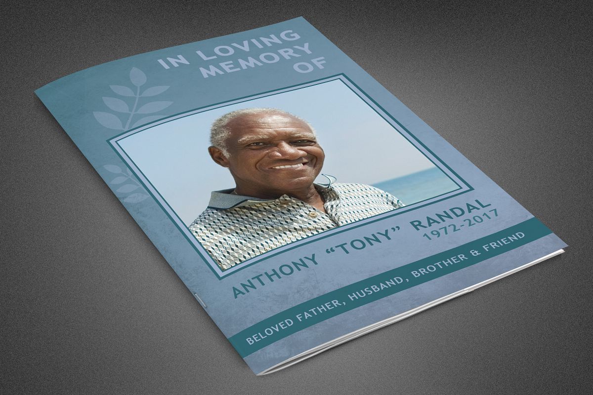 Refresh Blue Funeral Program example image 1
