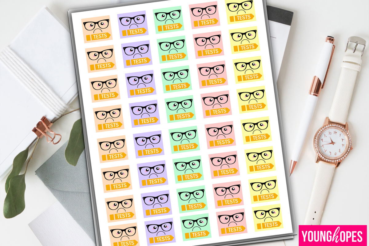 Kawaii Test Planner Stickers example image 1