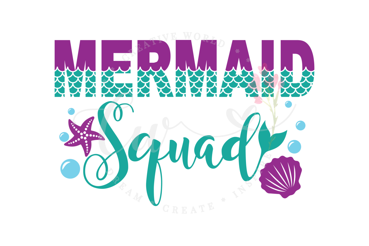 Mermaid Squad SVG | Mermaid Squad |Mermaid Birthday Girl svg example image 1