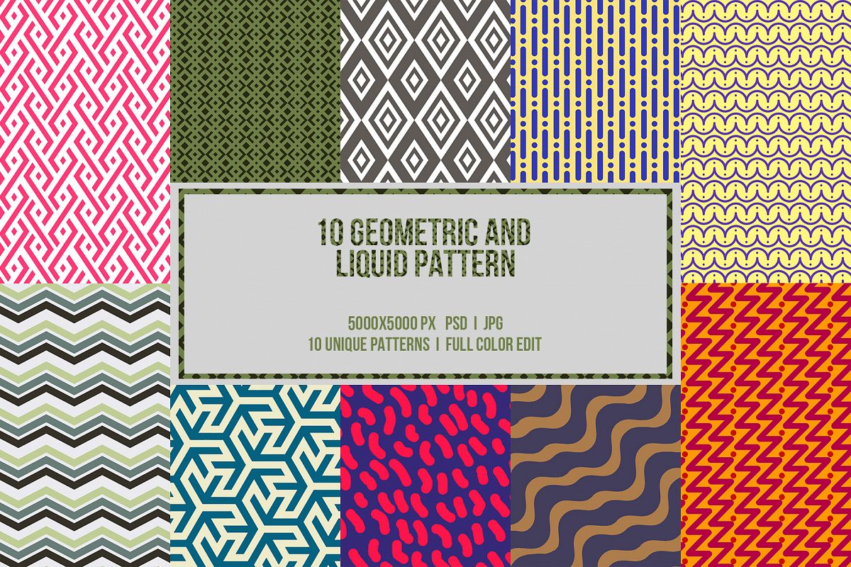 10 Geometric and Liquid Pattern example image 1