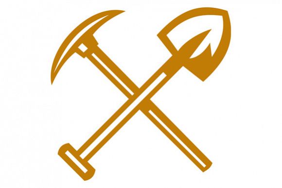 Pick Axe Shovel Crossed Retro example image 1