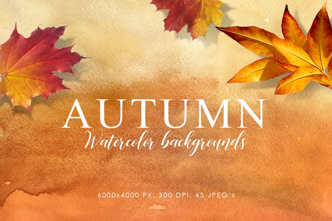 Autumn Watercolor Backgrounds example image 1