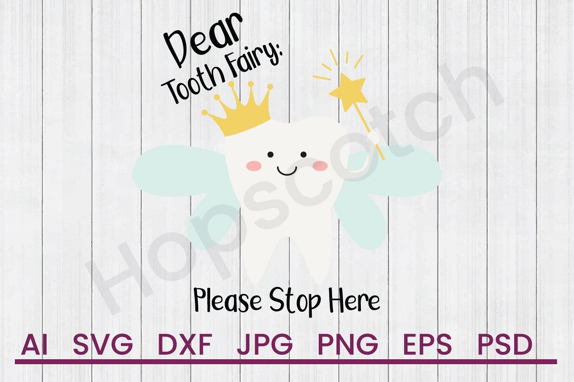Tooth Fairy SVG, Letter SVG, DXF File, Cuttatable File example image 1
