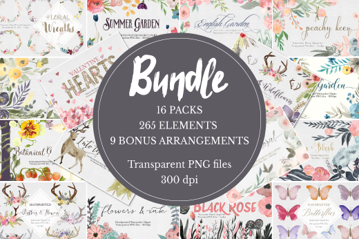 Massive Watercolor Clipart Bundle!! example image 1