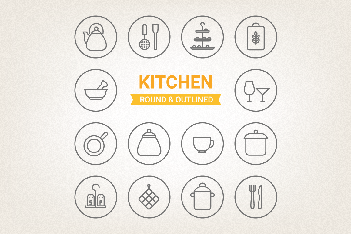 Circle Kitchen Icons example image 1