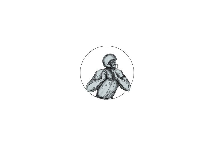 Quarterback QB Throwing Football Tattoo example image 1