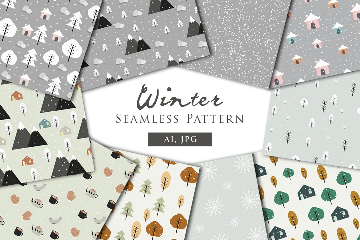 Winter - Seamless Patterns example image 1