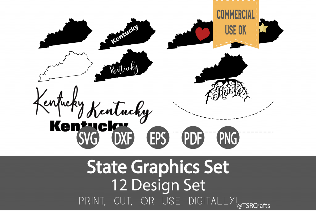 Kentucky State Graphics Set - Clip Art and Digital Cut files example image 1