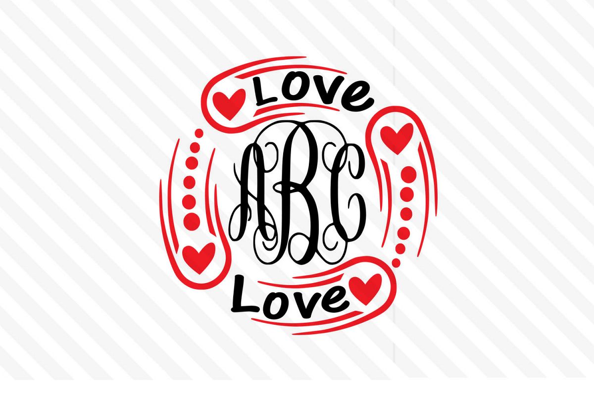 Monogram ,LOVE,Valentine day,Cricut,Silhouette,couple ,Font example image 1