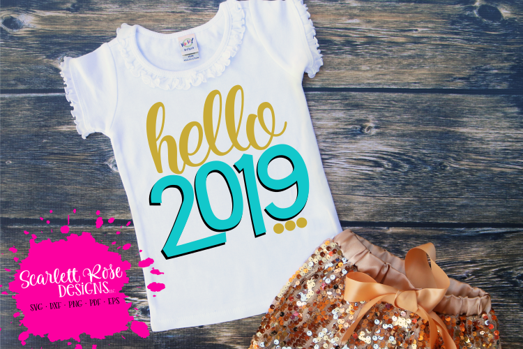 Hello 2019 - New Year's SVG example image 1