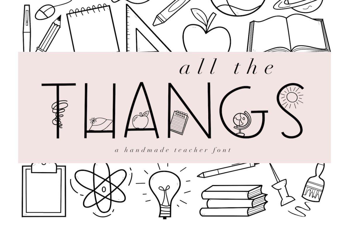 All The Thangs - A Handmade Letter & Doodle Font - Teaching example image 1