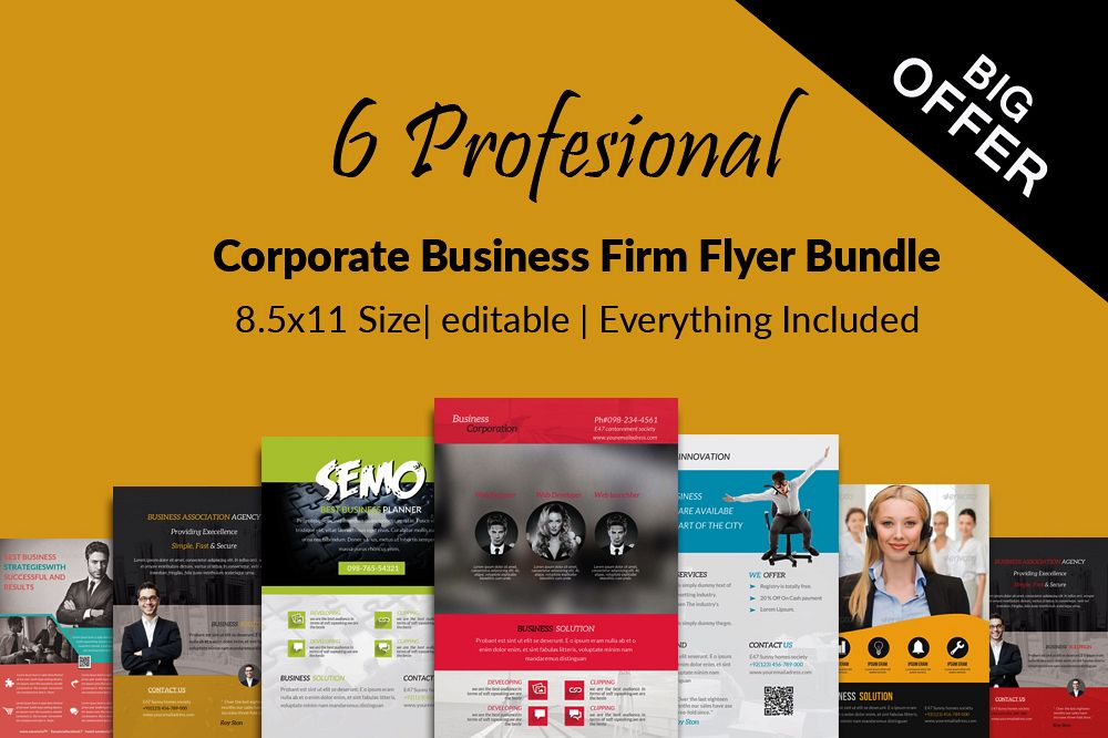 6 Creative Business Flyers Bundle example image 1