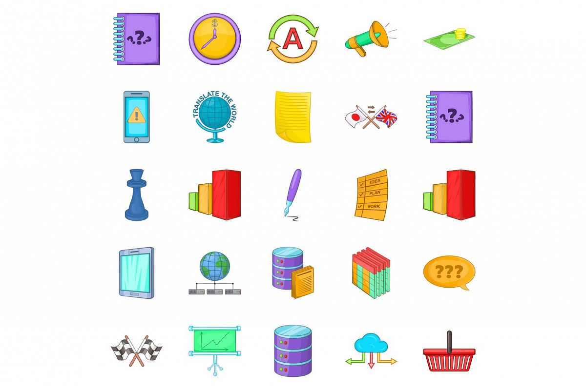 Director icons set, cartoon style example image 1