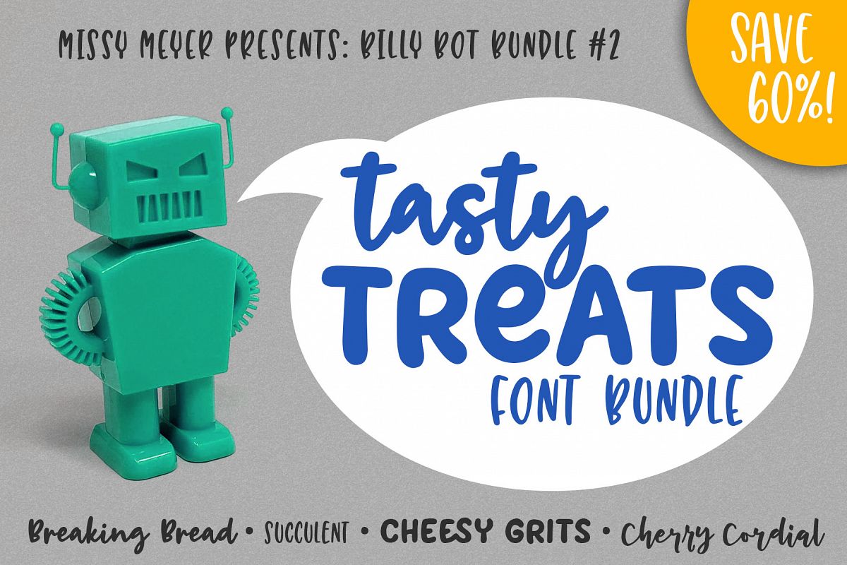 Billy Bot Bundle 2 - Tasty Treats Font Bundle! example image 1