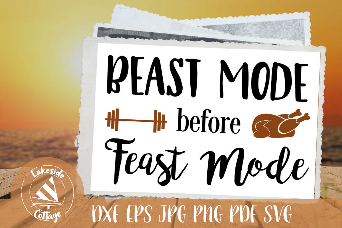 Beast Mode Before Feast Mode Thanksgiving SVG example image 1