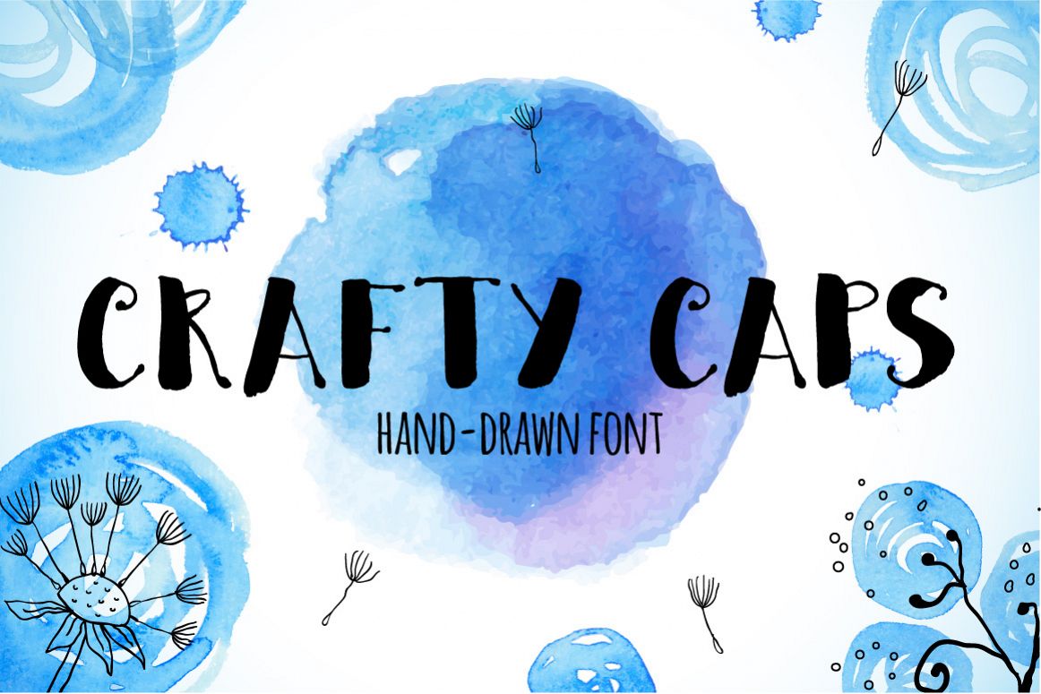 Crafty CAPS hand-drawn font example image 1