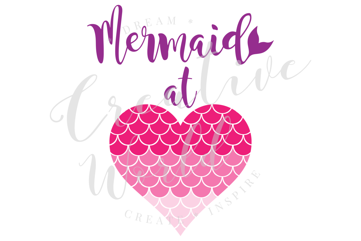 Mermaid at Heart SVG | Mermaid at Heart | Mermaid svg example image 1