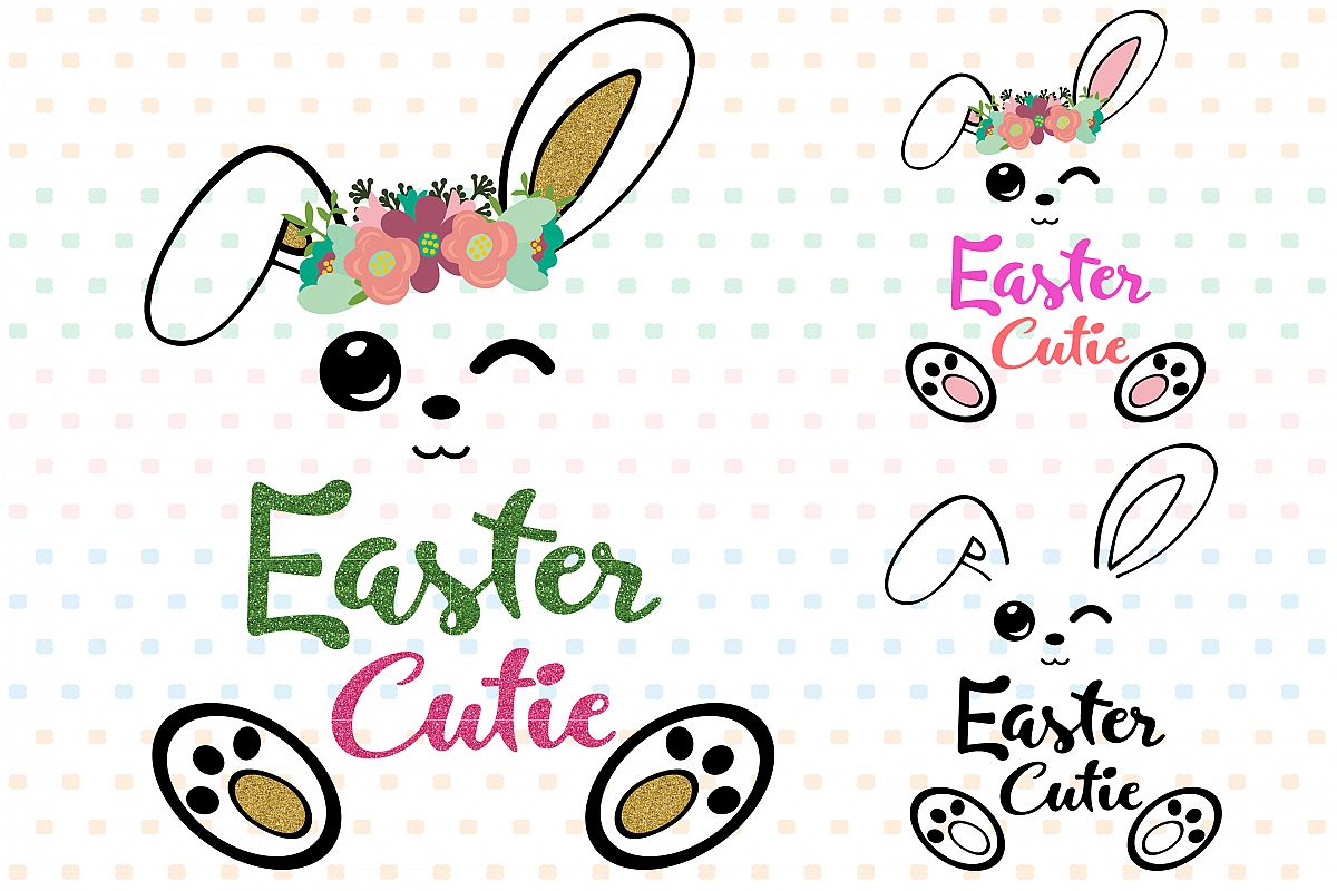 Download Easter Bunny SVG, Glitter Rabbit carrot 759S