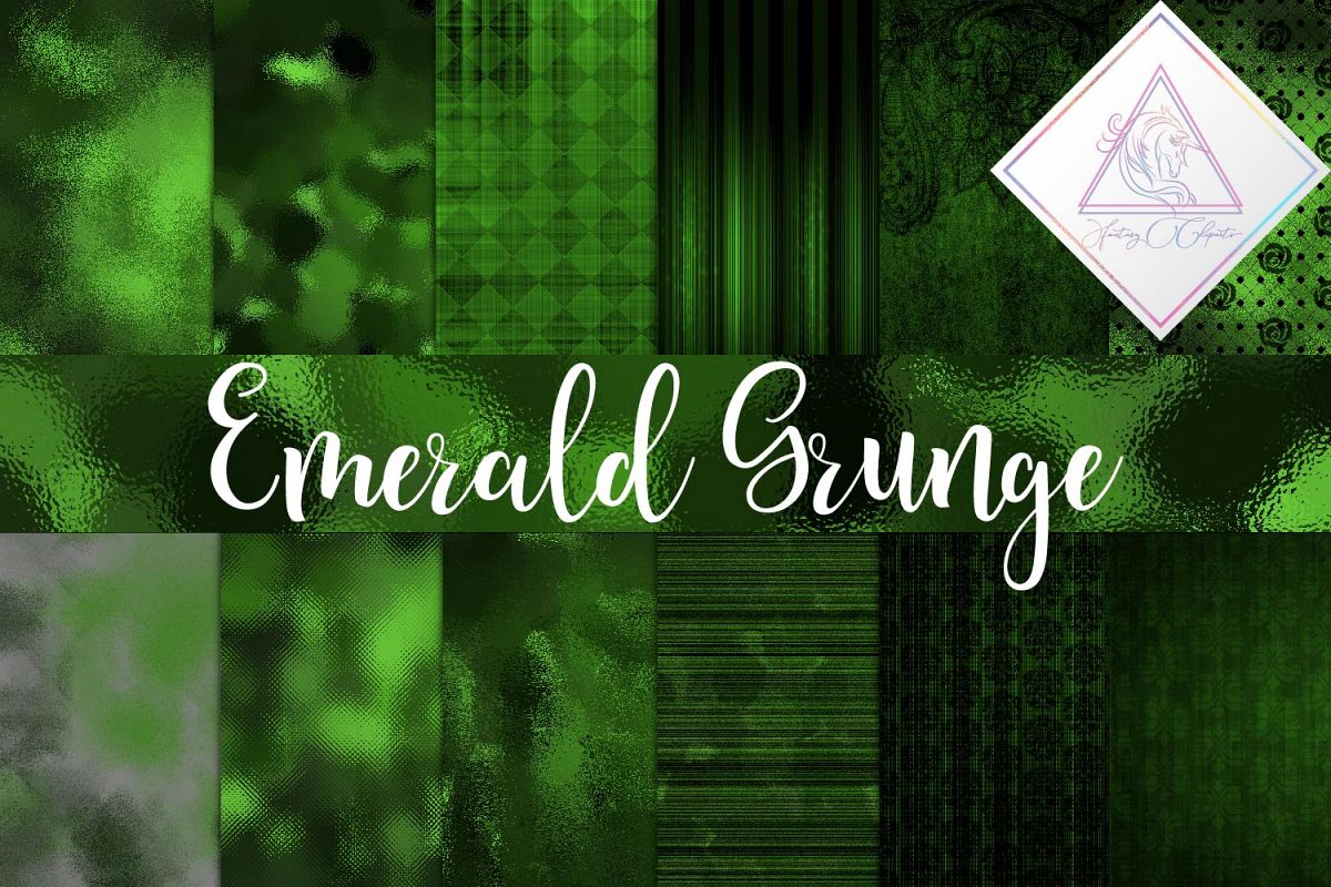 Emerald Grunge Digital Paper example image 1