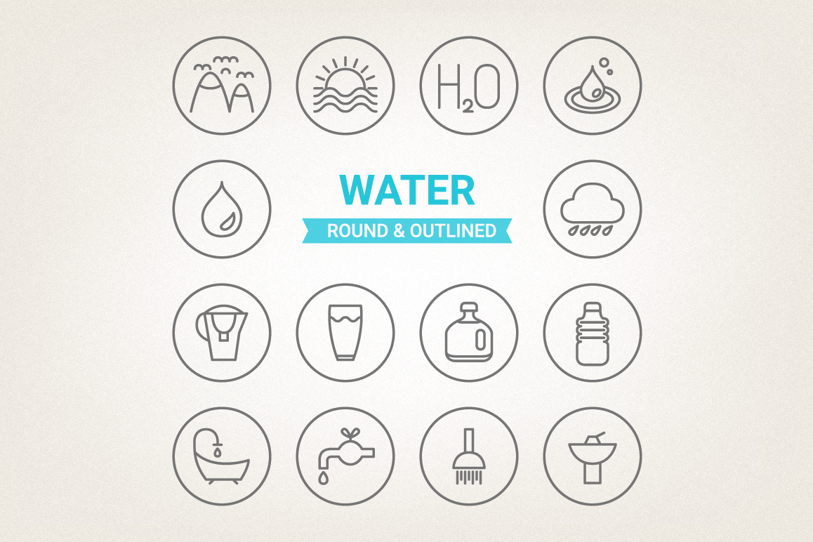 Circle Water Icons example image 1