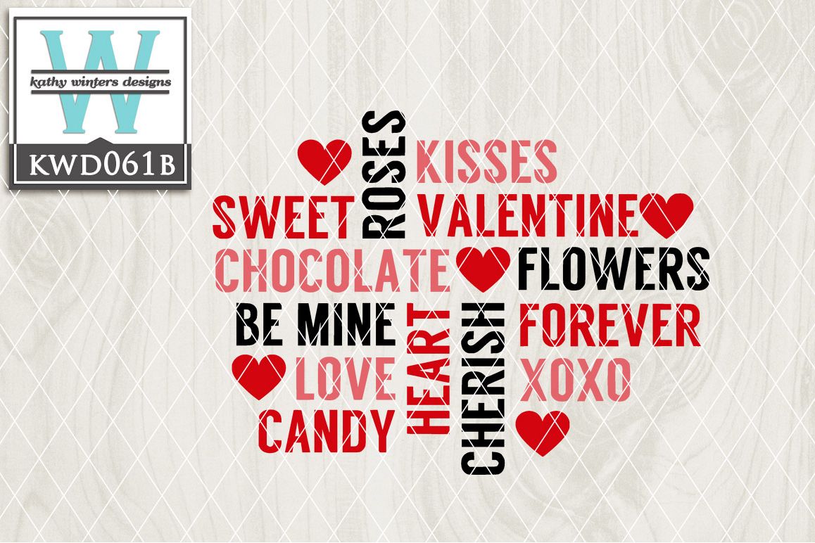 Valentines Cutting File KWD061B example image 1