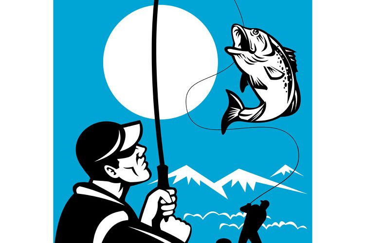 Largemouth Bass Fish Fly Fisherman example image 1