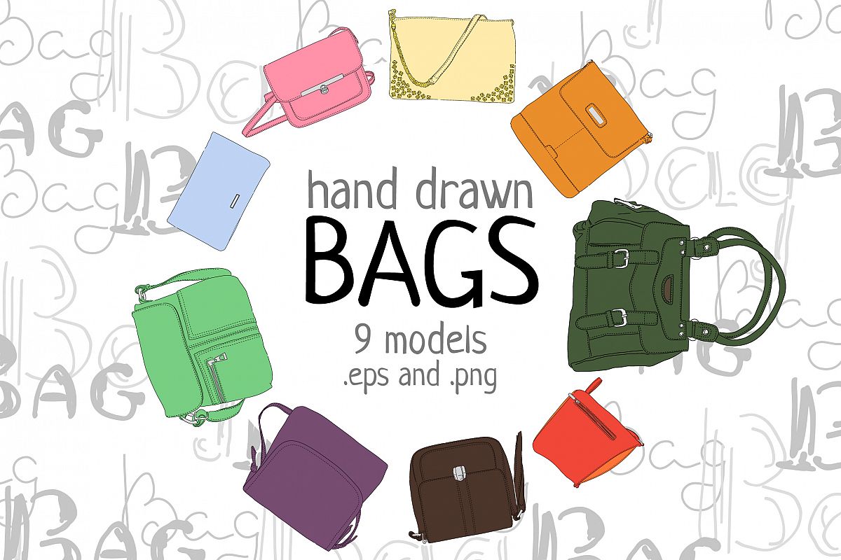 Hand drawn bags example image 1