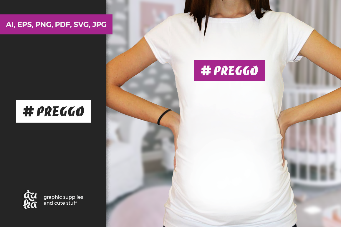 Pregnancy Announcement SVG Cut Files - Preggo example image 1