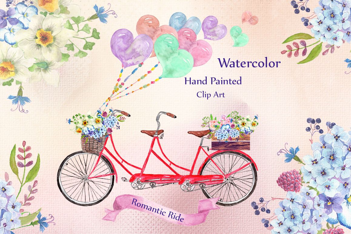 Watercolor bouquets clipart example image 1