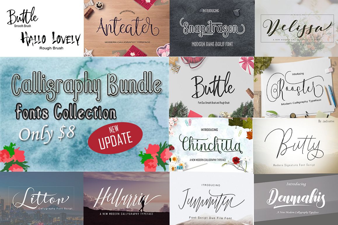 Calligraphy Font Bundles example image 1