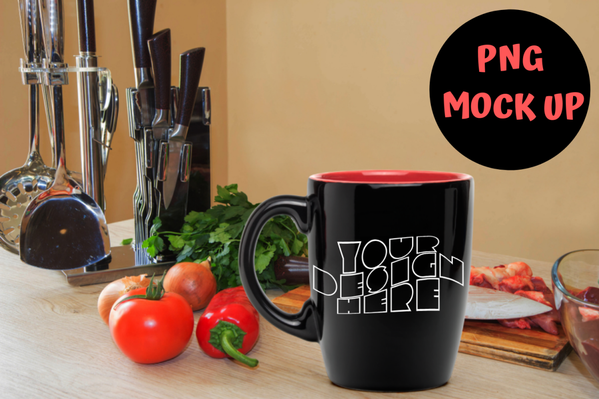 Download Mug Mockup, Kitchen Background Black Mug| PNG |4000x3063px ...