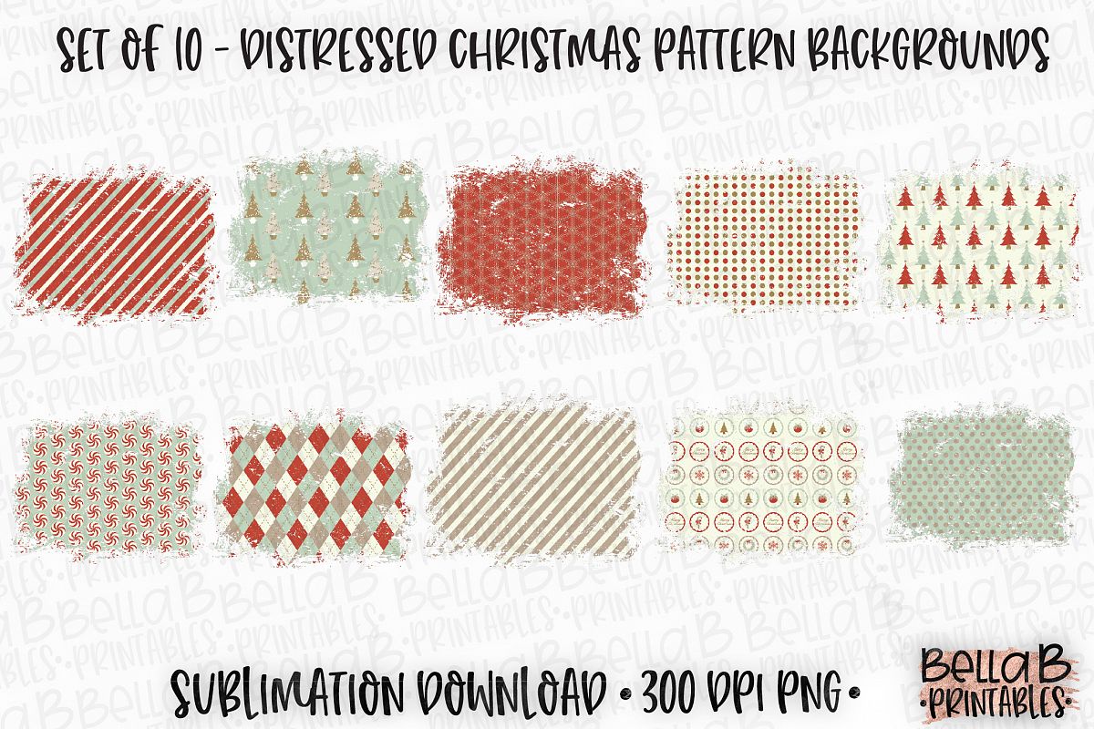 Christmas Sublimation Background Bundle, Christmas Frames example image 1