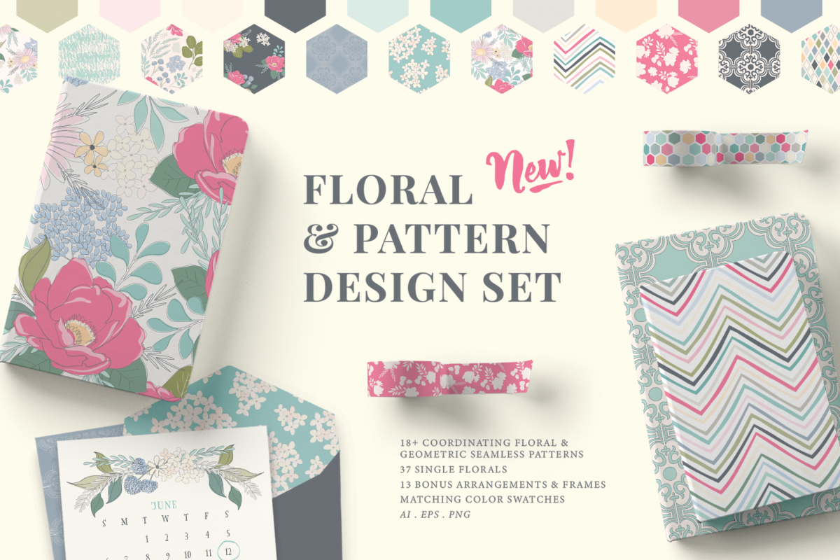 Floral Pattern Design Set example image 1